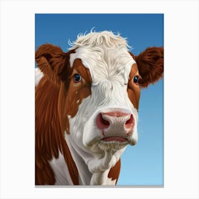 Portrait Of A Cow Canvas Print