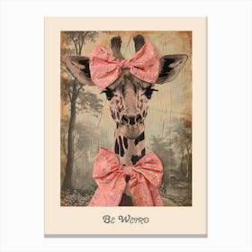 Be Weird Giraffe Bow Poster 1 Canvas Print