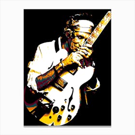 Keith Richards American Rock Music Legend in Pop Art Illustration Canvas Print