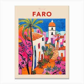 Faro Portugal 8 Fauvist Travel Poster Canvas Print