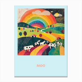 Moo Rainbow Cow Print 1 Canvas Print