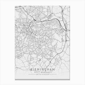 Birmingham City Map Canvas Print