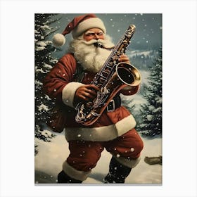 Santa Playing Saxophone 1 Canvas Print