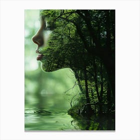 Woman'S Face In The Water 1 Canvas Print