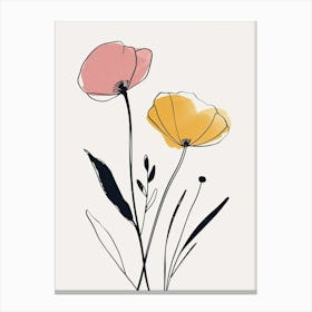 Nashville Flower Market Boho Minimalist Style Canvas Print