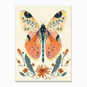 Colourful Insect Illustration Firefly 14 Canvas Print