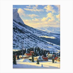 Jahorina, Bosnia And Herzegovina Ski Resort Vintage Landscape 1 Skiing Poster Canvas Print