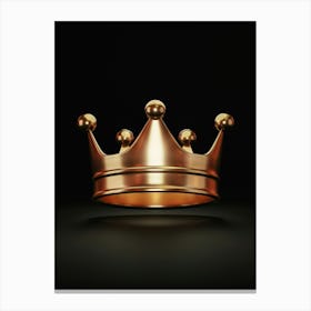 Gold Crown On Black Background Canvas Print