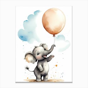 Adorable Chibi Baby Elephant (13) Canvas Print