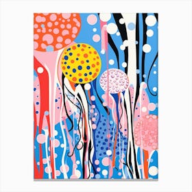 Polka Dot Pop Art Jelly Fish 5 Canvas Print