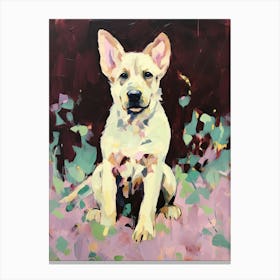 A German Shepherd Dog Painting, Impressionist 1 Canvas Print