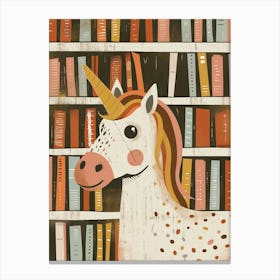 Unicorn Reading A Book Muted Pastels 4 Canvas Print