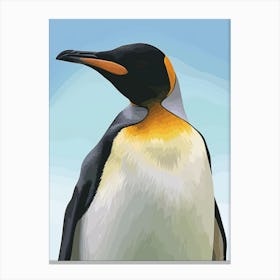 Emperor Penguin Carcass Island Minimalist Illustration 1 Canvas Print