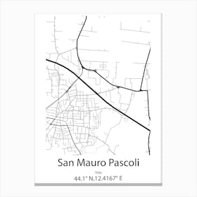 San Mauro Pascoli,Italy Minimalist Map Canvas Print