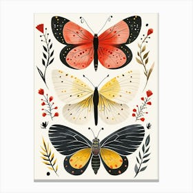 Colourful Insect Illustration Butterfly 17 Canvas Print