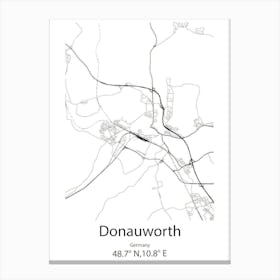 Donauworth,Germany Minimalist Map Canvas Print