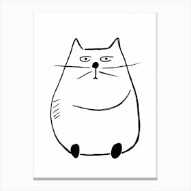 Minimalist Cat Line Drawing 2 Canvas Print