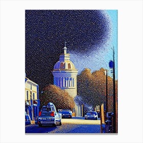 Hayward, City Us  Pointillism Canvas Print