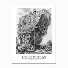 Bouldering Project Austin Texas Black And White Drawing 1 Poster Canvas Print