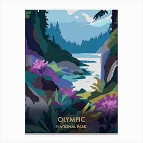 Olympic National Park Travel Poster Matisse Style 7 Canvas Print