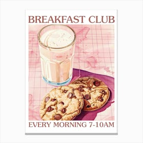 Breakfast Club Milk And Chocolate Cookies 3 Canvas Print