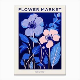Blue Flower Market Poster Orchid 4 Canvas Print