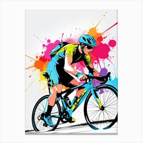 Colorful Bicycle Rider Vector Illustration Canvas Print