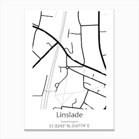 Linslade,United Kingdom Minimalist Map Canvas Print