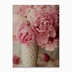 Ruffled Peony Petals Canvas Print