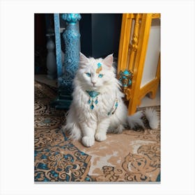 White Cat With Blue Eyes Canvas Print