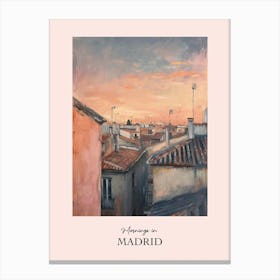 Mornings In Madrid Rooftops Morning Skyline 3 Canvas Print