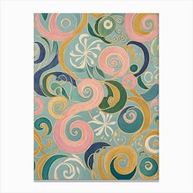 Whimsical Pastel Swirls Canvas Print