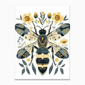 Colourful Insect Illustration Wasp 9 Canvas Print