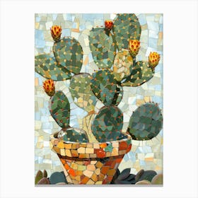 Mosaic Cactus Canvas Print