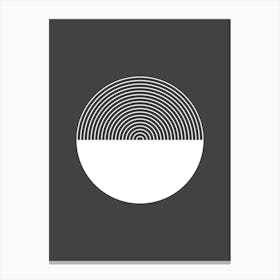 Abstract Infinite Circle Grey Canvas Print