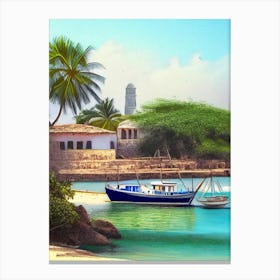 Lamu Island Kenya Soft Colours Tropical Destination Canvas Print