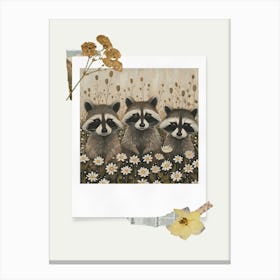 Scrapbook Raccons Fairycore Painting 4 Canvas Print