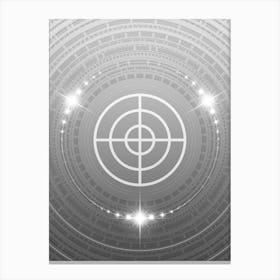 Geometric Glyph in White and Silver with Sparkle Array n.0276 Canvas Print
