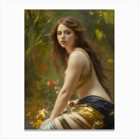Aphrodite goddess forest nymph fantasy art dryad woman ideal beautiful painting Canvas Print