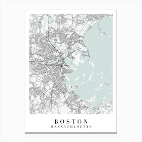 Boston Massachusetts Street Map Color Minimal Canvas Print