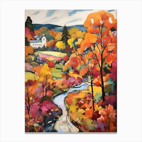 Autumn Gardens Painting Fredriksdal Museum And Gardens Sweden 2 Canvas Print