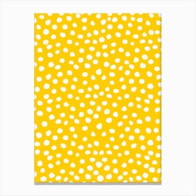 Leopard Print Dots Yellow Canvas Print
