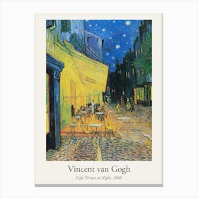 Cafe Terrace At Night, Van Gogh, Poster Canvas Print