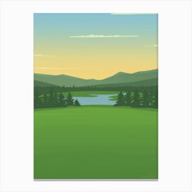 Landscape With Trees And Lake 1 Canvas Print