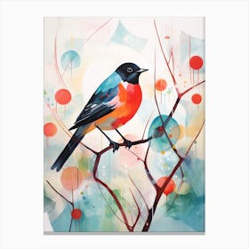 Bird Painting Collage Robin 3 Canvas Print