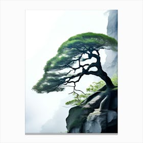 Tree On A Cliff Canvas Print