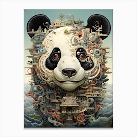 Panda Art In Precisionism Style 2 Canvas Print