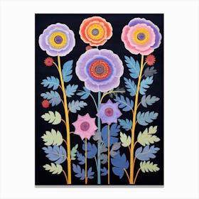 Flower Motif Painting Scabiosa 4 Canvas Print