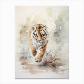 Tiger Illustration Drawing Watercolour 3 Canvas Print