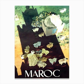Morocco From Above, Travel Poster Canvas Print